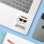 Let op het mooie en hete Funny Coffee Pun Sticker (Laptop met iPhone)