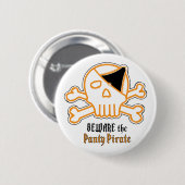 Let op het Panty Pirate Ronde Button 5,7 Cm (Voorkant /achterkant)