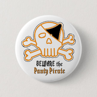 Let op het Panty Pirate Ronde Button 5,7 Cm