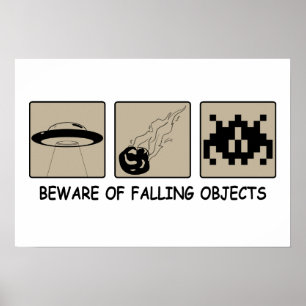 Let op het Poster Falling Objects