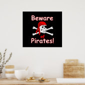 Let op het Poster van Pirates (Keuken)
