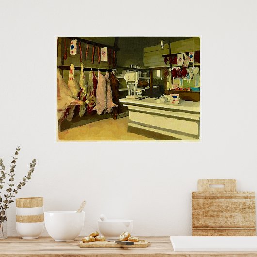 Let op het vlees poster (Keuken)