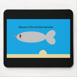 Let op het Zombie Narwhal Muismat