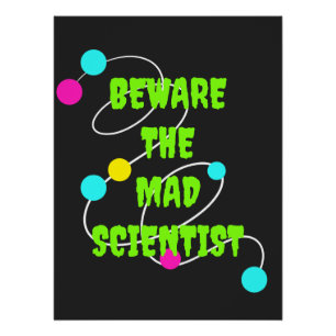 Let op het zwarte Poster van de Mad Scientist Perfect Poster
