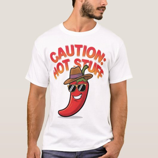 Let op: Hot Stuff Design - Fun Chili Pepper T-shirt (Voorkant)