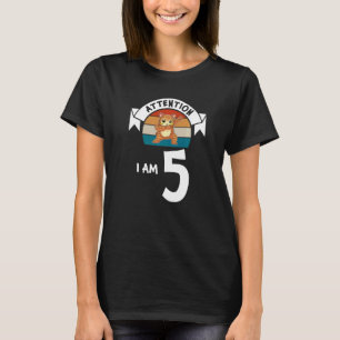 Let op: Ik ben 5 kat 5th Birthday Boy Birthday T-shirt