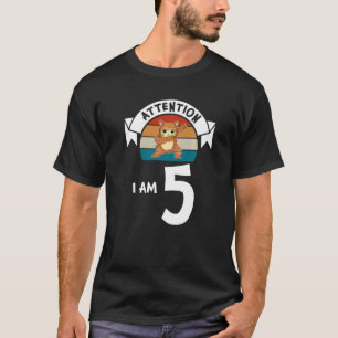 Let op: Ik ben 5 kat 5th Birthday Boy Birthday T-shirt