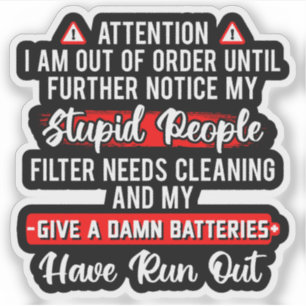 Let op, ik ben defect - Sarcastisch grappig cadeau Sticker