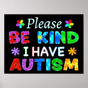 Let op: ik heb AUTISM Poster