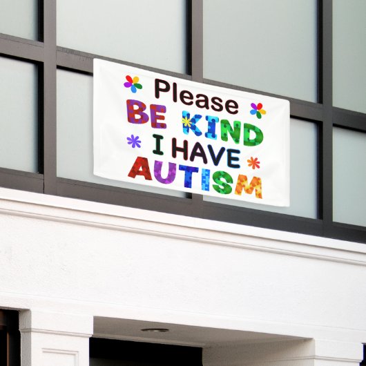 Let op: ik heb AUTISM Spandoek (Buitenkant Gebouw)