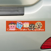 Let op Ik rem voor Cupcake Bumpersticker (Op auto)