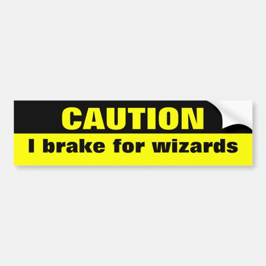 Let op, ik rem voor wizards bumpersticker (Voorkant)