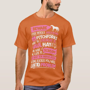 Let op: ik rijd paarden T Horse Lover Girls Riding T-shirt