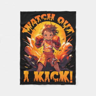Let op - ik trap! Thai Boxing Muay Thai Kickboksen Fleece Deken