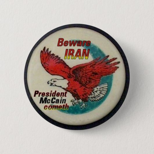Let op Iran Button (Voorkant)