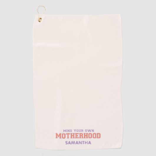 Let op je eigen moederschap golfhanddoek (Voorkant)