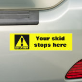 Let op, je huid stopt hier bumpersticker (Op auto)