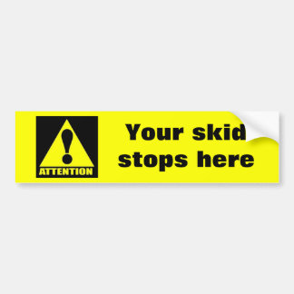 Let op, je huid stopt hier bumpersticker