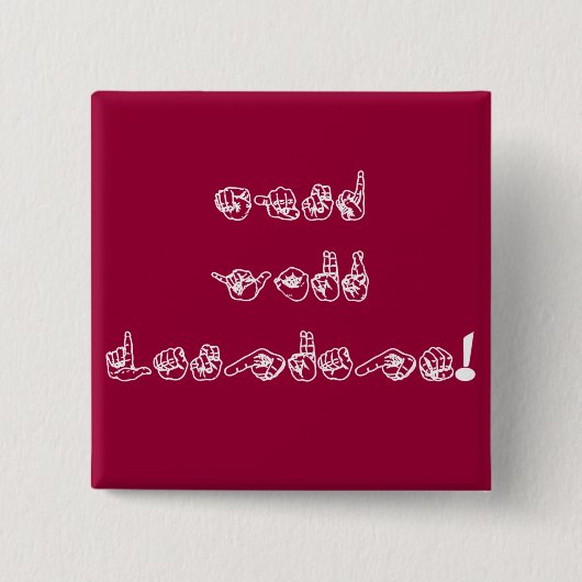 Let op je taal! vierkante button 5,1 cm (Voorkant)