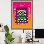 Let op je tong Paarse Poster (Thuiskantoor)