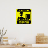 Let op, je wordt bewaakt poster (Keuken)