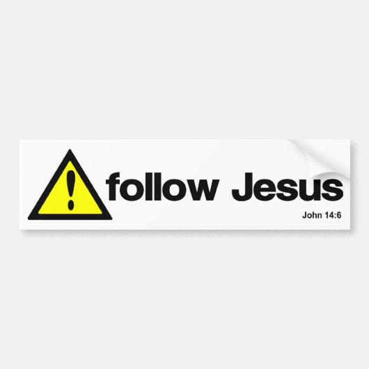 Let op Jezus Bumpersticker (Voorkant)