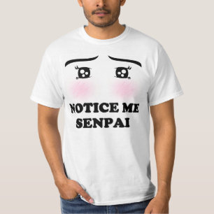 Let op me Senpai Blushing Anime Girl Kawaii Manga T-shirt