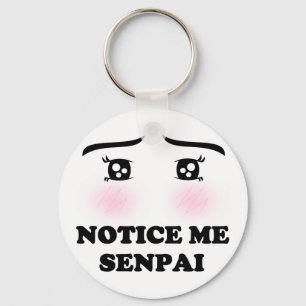 Let op me Senpai Blushing Anime Girl Kawaii Suki Sleutelhanger