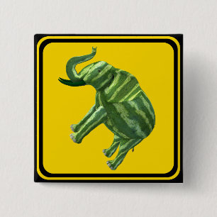 Let op: Melophant Xing! Vierkante Button 5,1 Cm