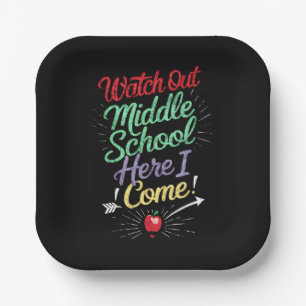 Let op Middelbare school hier kom ik School Papieren Bordje