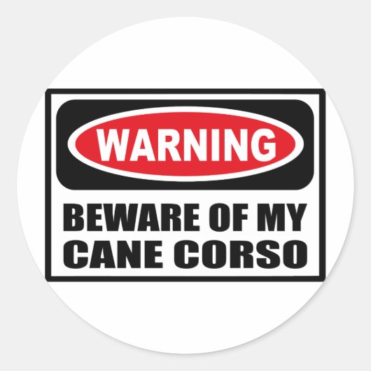 LET OP MIJN CANE CORSO STICKER (Voorkant)