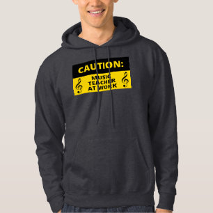 Let op: muziekdocent op het werk Funny Music Humor Hoodie