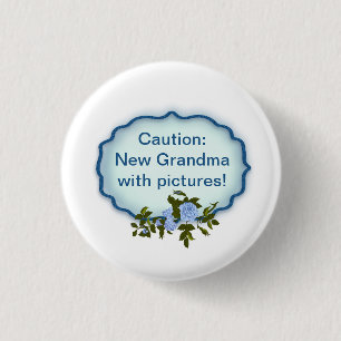 "Let op, New Grandma met Afbeeldingen" Ronde Button 3,2 Cm