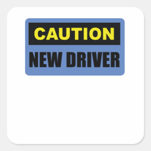 Let op nieuwe driver - Funny Warning Bumper Vierkante Sticker