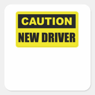 Let op nieuwe driver - Lady Driver - Student Drive Vierkante Sticker