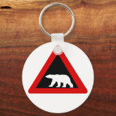 Let op: Polar Beren, Traffic Sign, Noorwegen Sleutelhanger (Voorkant)