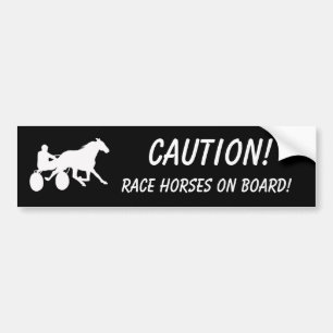 Let op! Race Paarden aan boord! Bumpersticker