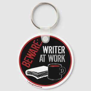 Let op: Schrijver op het werk Sleutelhanger