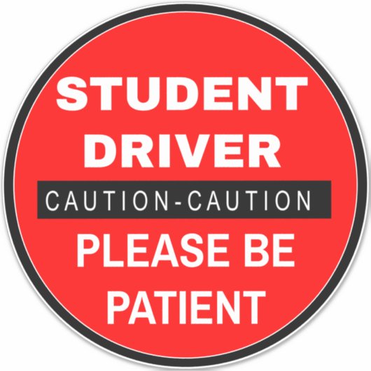 Let op Stuurprogrammabord voor leerlingen (een oge Sticker (Voorkant)