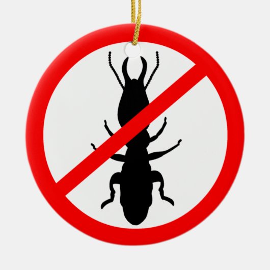 Let op Termites Keramisch Ornament (Voorkant)