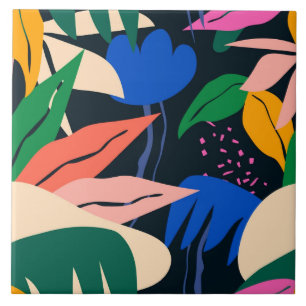 Let op tropisch patroon tegeltje