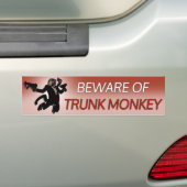 Let op: Trunk Monkey Bumpersticker (Op auto)