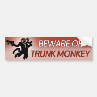 Let op: Trunk Monkey Bumpersticker