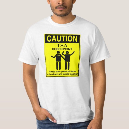 Let op TSA Checkpoint T-Shirt (Voorkant)