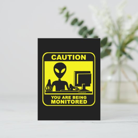 Let op! u wordt bewaakt briefkaart (Staand voorkant)