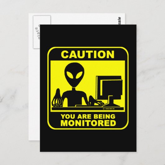 Let op! u wordt bewaakt briefkaart (Voorkant / Achterkant)