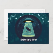 Let op UFO Briefkaart (Voorkant / Achterkant)