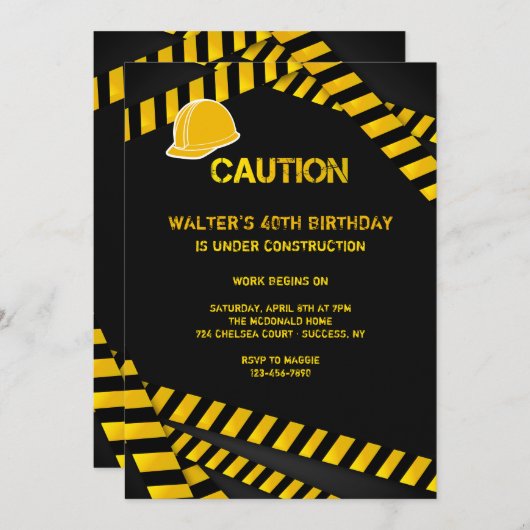 Let op Uitnodiging Bouwhelm Verplicht (Voorkant / Achterkant)