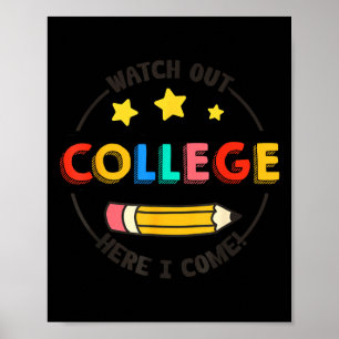 Let op, universiteit, hier komen studenten terug n poster