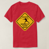 Let op vliegende schijven Attentie Sign Funny Disk T-shirt (Design voorkant)